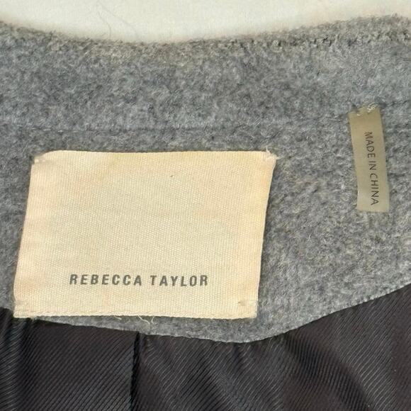 Rebecca Taylor Double Breasted Blazer/Coat Women's S | Gray Wool Blend Felt EUC - Picture 7 of 13